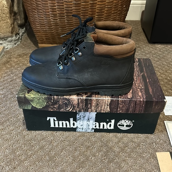 NWT NIB Women’s Vintage Timberland “Diane” Black/Brown Leather Boots Sz 9.5 - Picture 5 of 8